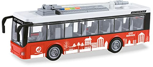Mondo Motors - Friction Bus - City Service mit Rückzug Kupplung Pull Back für Kinder, rot - 51238