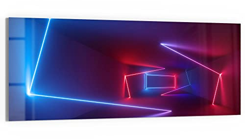 DEQORI Glasbild Echtglas | Motiv Ultraviolette Raumteiler | horizontal einteilig 150x60 cm | schöne Dekoration | Wandbild für Wohnzimmer, Schlafzimmer, Flur & Küche | moderne Wanddeko