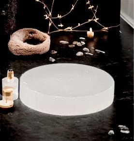 Placa de carga de selenita de disco redondo de cristal de carga de selenita placa de carga cristales de carga (7 cm)