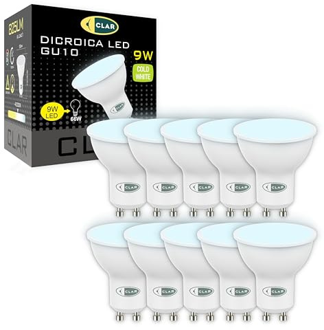 CLAR - Spot LED GU10, 9W (Pack 10) 6000K