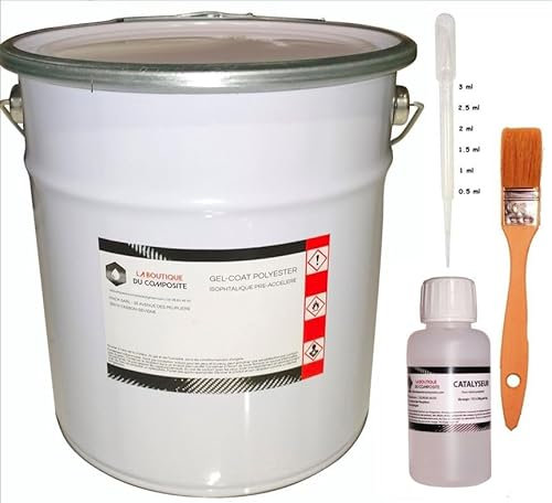 La Boutique du Composite Gel Coat 5kg pour Bateau Fibre de Verre + catalyseur (Vert)