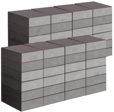 Rtppyakk 48-Teiliges Schleifschwamm-Set, Grober Schleifblock, Waschbarer und Wiederverwendbarer Schleifpapierblock mit KöRnung 60/80/100/120/180/220