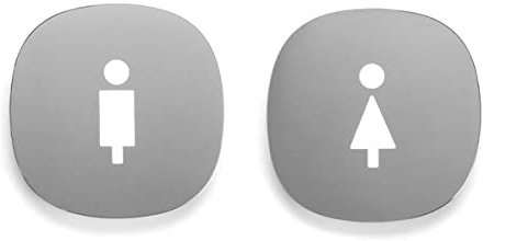 CHFYIJYHM WC-Schilder, Badezimmer-Schild, Dekor, WC-Figuren-Set for Männer und Frauen, Luftfahrt-Aluminium, modernes Toilettenschild(Men and Women)