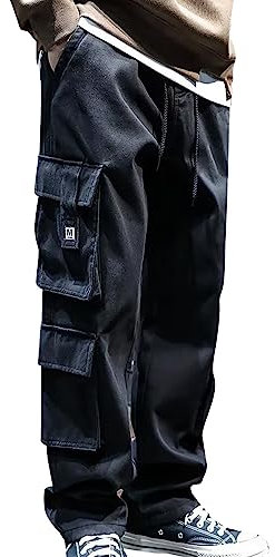 SRZYMJ Jogginghose Herren Mittelalter Hose Herren Herren Chino Hose Slim Fit Jeanshosen Herren Herren Leinen Stützstrumpfhose Schwarz Trainingshose Schwarze Hose Herren XL