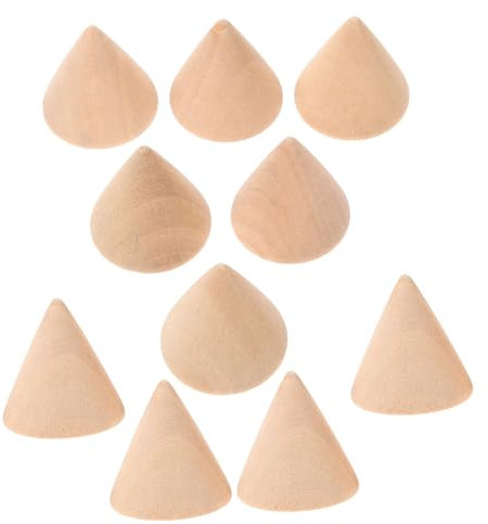 SEWACC 30 Stk DIY Perlenkegel Zapfen kleiner Ausstellungsstand Tischaufsatz unbemalte Kegelform holzdeko schmuckregal Holzkegel bastelset Handwerk DIY Bastelkegel Bambus