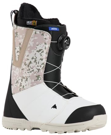 Burton Bottes de snowboard Moto BOA pour homme, noir/blanc/camouflage neige, pointure 9.0