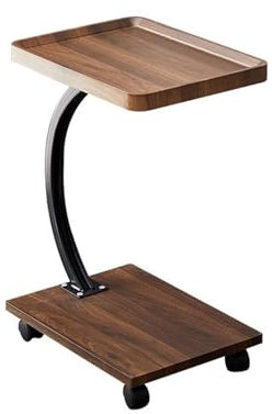 Moderner Couchtisch aus Massivholz für Wohnzimmer, kleiner Beistelltisch für Sofa, schlichtes und elegantes Design, Schlafzimmer-Beistellschrank, Walnussholz-Finish, 40 x 30 x 60 cm