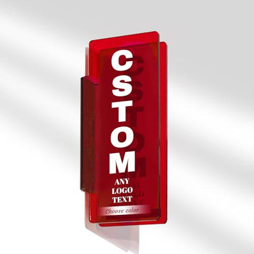 LLLGSH Panneau Acrylique personnalisé, Plaque de numéro de Maison personnalisé, Panneau de Rue personnalisé, pour Bureau hôtel Bar café Boutique décoration, Rouge Brillant