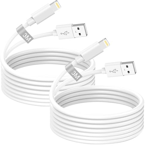 iPhone Ladekabel Original Apple MFi Zertifiziert, USB Lightning Kabel 3M 2Pack, USB iPhone Kabel 3M i Phone Lightning Ladekabel Schnellladekabel für Apple iPhone 14 13 12 11 Pro Max/XS/8/7/6/5/SE,iPad