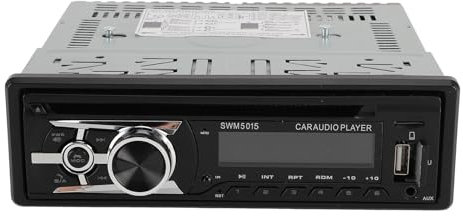 Bluetooth CD Car Stereo with USB Port, FM Radio, MP3 Player, Support CD DVD AUX TF Input, Single Din Car Stereo, with Remote Control