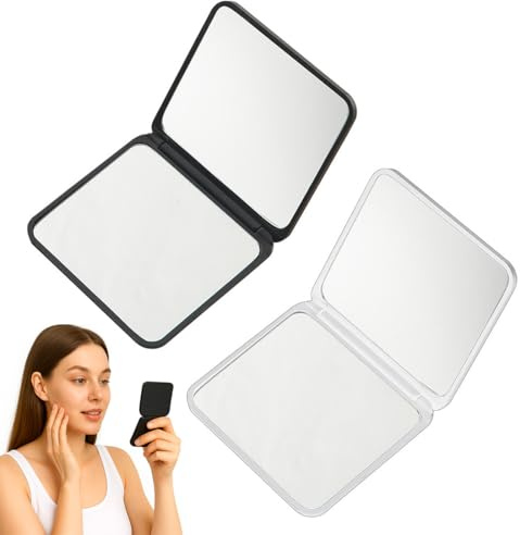 GGUFAY Lot de 2 miroirs de maquillage pliables, miroirs de voyage portables, petits miroirs de poche, miroirs de voyage pour sac à main, bureau, femmes