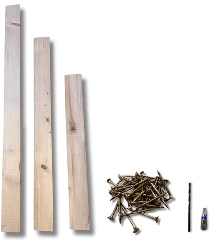 BAVAWOOD Holz Zaunlatten 1m Höhe - 10x Fichte Holzbretter 7,2x2x100 cm für DIY Gartenzaun - inkl. Schrauben,Bohrer und Bit