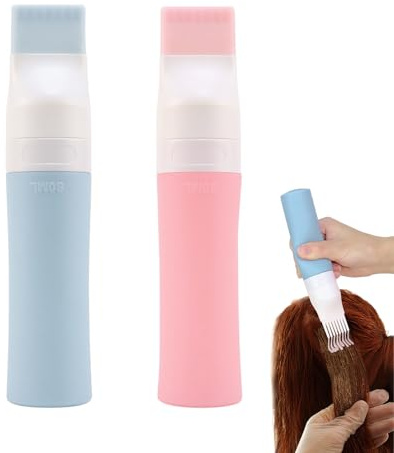 LBJFYHJN 2 Stück Haaröl Applikator，Haarfärbepinsel Flasche， Wurzelkamm-Applikatorflasche，Haaröl-Flasche für Hair öl Haar Colorationen Shampoo Applikator Pinsel