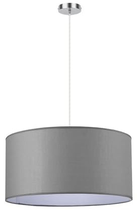 Colgante - aparato de iluminación, 3 socket E27, acabado cromo y gris, medidas 50x50 cm, ideal para decoraciones modernas