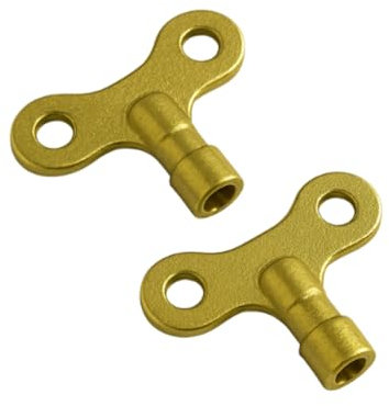 Radiator Key Brass Radiator Key Valves Bleed Heaters Air Vent Plumbing DIY Tools Venting Easy Grip Use Clock Type Radiator Key Solid Brass 2 Pieces Set 6 Mm (1 Count)
