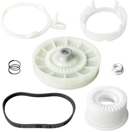 reemplazos Kit de embrague de polea de lavadora W10721967, kit de reemplazo de correa de transmisión de lavadora W10006384 compatible con Whrl-pool for Ke-nmor