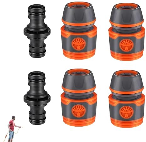 6 Stück Schlauchverbinder 1/2 Zoll, Gartenschlauch Verbinder, Gartenschlauch Adapter für Gartenbewässerung und auf Rasenflächen Schlauchverlängerung Schlauchkupplung 1/2 zoll