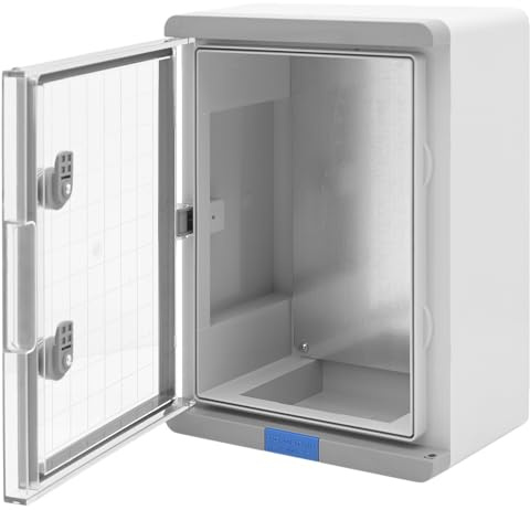 BOXEXPERT Schaltschrank außen IP67 ABS Kunststoff 350x250x150mm (Serie Fleet Pro) wasserdicht (bis 1m Tiefe) Verteilerkasten Industriegehäuse Leergehäuse Stromkasten grau