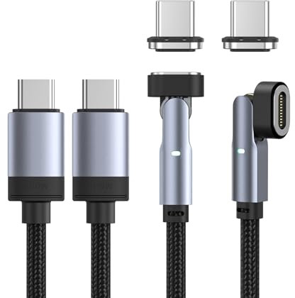 N. NETDOT 100W Magnetisches Ladekabel,Schnellladung und Datenübertragung für USB-C Smartphones (1m/2 pack schwarz)