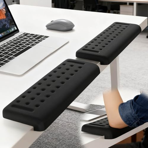 L-förmige Armauflage für Schreibtisch, 2er Set Ergonomische Handballenauflage aus Memory-Schaum, Rutschfeste Unterarmstütze für Homeoffice, Gaming & langes Tippen, 30 x 10 cm