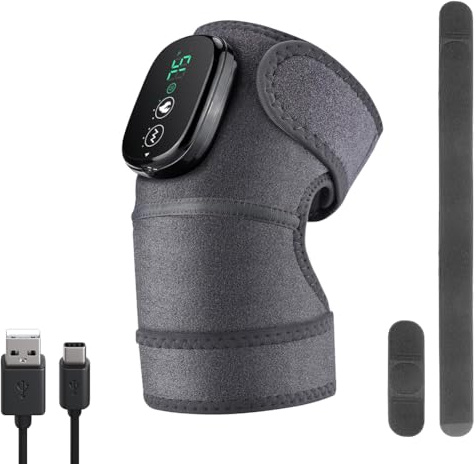 Tiiyee Masseur de Genou Sans Fil, 3 in 1 Chauffag Fonction de Vibrations