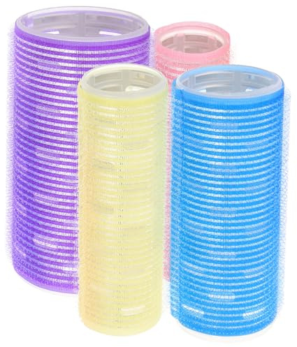 PENIKOKO Lockenwickler und Retro Locken 4 Stück aus Aluminium mit Selbstklebendem Verschluss für Schnelles Styling für Damen und Mädchen zum Schlafen