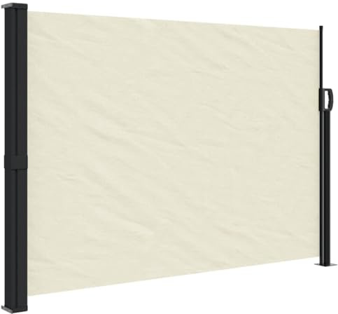 Seitenmarkise, einziehbar, Sichtschutz, Garten, Paravent, Außenbereich, Seitenmarkise, einziehbar, cremefarben, 140 x 600 cm