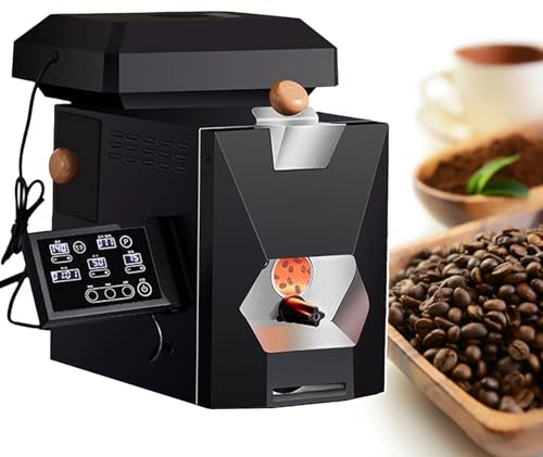 Electric Coffee Roaster Machine - 3 Modes, 9 Automatic Profiles & Semi/Manual Options for Light, Medium, Dark Roasts - Smokeless Drum Roaster with Smoke Filter & Pipes for Home Baristas