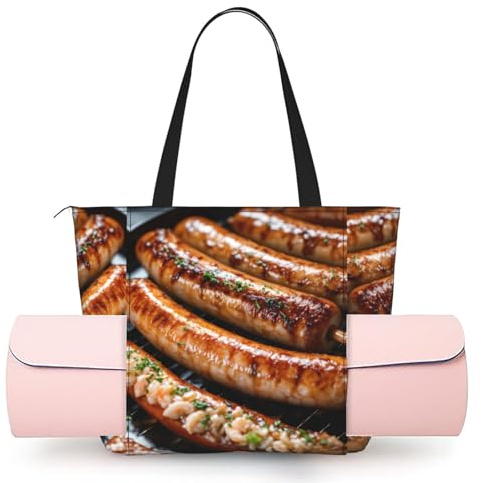 EdWal Fast Food Print Womens Gym Bag Yoga Mat Bag Tote Bag with Zip Sports Bag Holdall Bag Shopping Bag Travel Bag