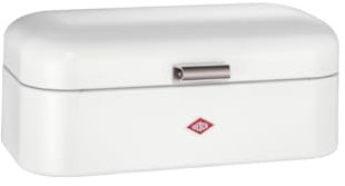 Wesco Grandy Brotkasten in der Farbe weiß, pulverbeschichtetes Stahlblech, Lüftungslöcher und stabiler Handgriff