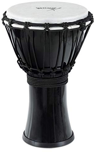XDrum Primero Junior 31cm Djembe aus PVC - Korpus aus Kunststoff mit traditionellem Stimmsystem - Kompakt und leicht, somit ideal für Kinder und Einsteiger - schwarz