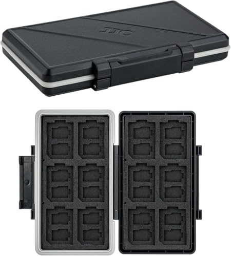 JJC Speicherkarten Etui Tasche Aufbewahrung für 24 Micro SD SDXC SDHC + 12 SD SDXC SDHC, Wasserdicht Speicherkartenetui Speicherkarten Schutzbox Tragetasche Karten Case Box - Memory Card Case