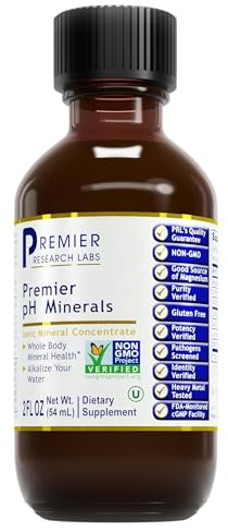 Premier Research Labs Premier Ph Minerals - Trace Minerals, Trace Mineral Drops, Minerals for Water, Magnesium Supplement for Distilled Water, Reverse Osmosis Water, Liquid Concentrate - 2 Fl Oz