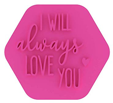LissieLou I Will Always Love You Keksstempel Valentinstag Liebe Herz Zuckerguss Fondant Prägung - Hellrosa
