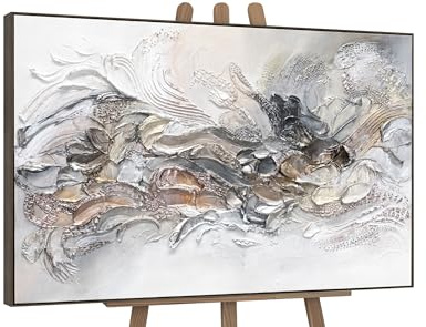 YS-Art Luxus Abstrakt Acryl Gemälde auf Leinwand Ewigkeit 2 handgemalt Wandbilder Wohnzimmer modern Wohndekor Büro Appartement Lobby Bild echte Kunst 120x80 cm