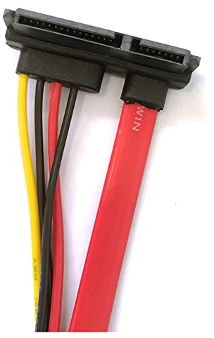 ezqnirk 1 pz 90 gradi 22P SATA 7 + 15P 22 PIN a SH 2.0 4 PIN Power a destra Angolato SATA HDD HDD Disk Cavo di alimentazione del computer ad alta velocità,30cm