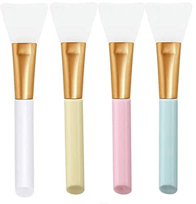 Rnitle Pennello Maschera Silicone,4 Pezzi Spazzola in Silicone per Maschera Viso,Pennelli per Maschera Viso,per Applicare Maschera Facciale,Siero o Strumento