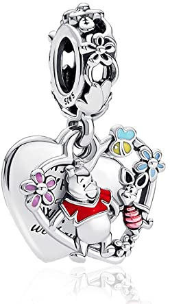HAEPIAR 925 Les charmes en argent sterling pendaient Bear Dog pour les bracelets et les bijoux de collier pour les femmes familiales et les amis