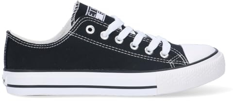 Etika Zapatilla Deportiva Mujer de Lona Estilo Casual para el Día a Día | Confort en Blanco y Negro