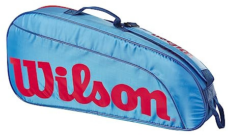Wilson Tennistasche Junior, Bis zu 3 Tennisschläger, Für Kinder und Jugendliche, Blau / Orange