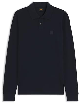 BOSS Mens Passerby Premium Cotton Polo Shirt Long Sleeve