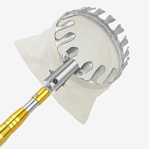 NUACOS Recoge Frutas Telescopico, Recogedor de Frutas con Bolsa de Lino, Recolector de Frutas de Gran Altitud para Recolectar Manzanas, Peras, Mangos, Naranjas,600cm/236.2in