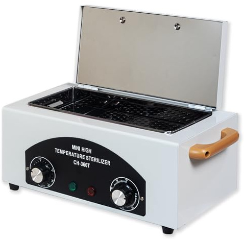 Sanqiao 300W Heißluftsterilisator Desinfektion, Hochtemperatur-Sterilisator-Nagel-Werkzeug-Sterilisator, Trockene Hitze Sterilisator mit Timer für Kosmetik, Fusspflegestudios, Friseursalon, Weiß