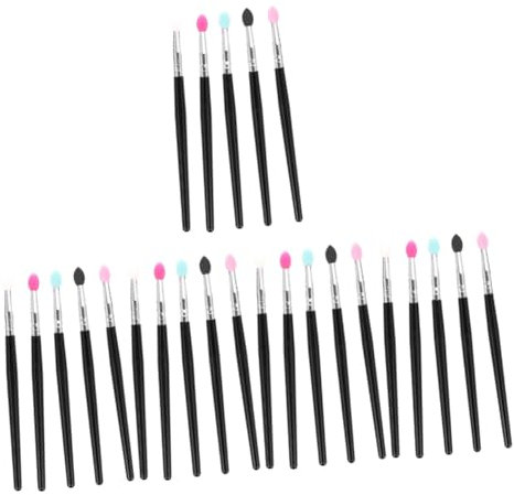 FRCOLOR 25stücke Augen-make-up Pinselset Silikon Lidschatten Für Präzises Auftragen Tragbar Einfach Zu Reinigen Für Profis Und Anfänger Für Zuhause Oder Unterwegs