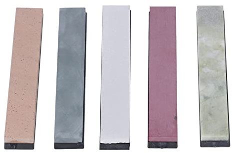 LOCADENCE 5 Pièces Pierre à Aiguiser, 5,9 X 0,9 Pouces 1000 3000 5000 8000 10000 Grains 5 Tailles d'Affûtage de Couteaux Kit Complet pour Couteaux de Cuisine Ménagers Ciseaux