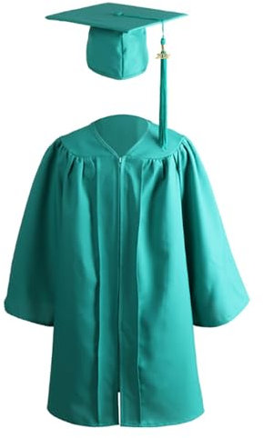 Mehrfarbiger für Jungen Mädchen, Kindergarten, Kinder, Abschlussfeier, Bachelor, Bühnenauftritt, Kleid mit Hut Kinder Kleidung