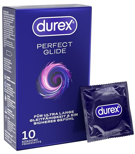 Durex Perfect Glide Kondome – Mit viel Silikongleitgel für besonders lange Gleitfähigkeit & ein sicheres Gefühl – 60er Pack (6 x 10 Stück)