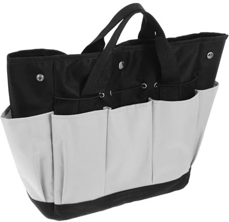 HOMSFOU 34w Borsa Da Giardinaggio Oxford Multi-scomparto Organizer Portatile Per Utensili Da Giardino Borsa Per Con Maniglia Colore Nero-