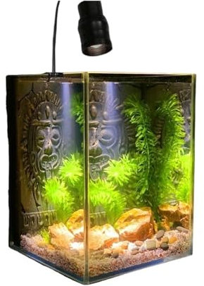 Aquarium Aquarium aus ultraweißem Glas for den Schreibtisch, Wohnzimmer, Büro, Schreibtisch, Kampffischbecken, 15 × 15 × 20 cm Fischtank