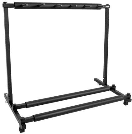 Tyvotrend Gitarrenständer, 5-Fach Guitar Stand, Faltbarer Mehrfach Gitarrenstativ, Tragbarer Gitarrenhalterung mit Schwammpolsterung, für Akustikgitarren, E-Gitarren, Bassgitarren